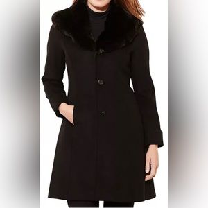 Lauren Ralph Lauren: Women's Faux-Fur-Trim Walker Coat